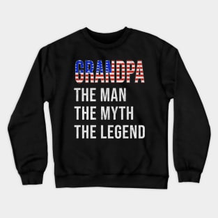 Grand Father American Grandpa The Man The Myth The Legend - Gift for American Dad With Roots From  America Crewneck Sweatshirt